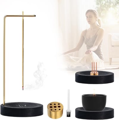 Handgemaakte 3-in-1 wierookhouder met 9 gaten, moderne houten basis voor thuis, kantoor en meditatie, ideaal voor decoratie en yoga