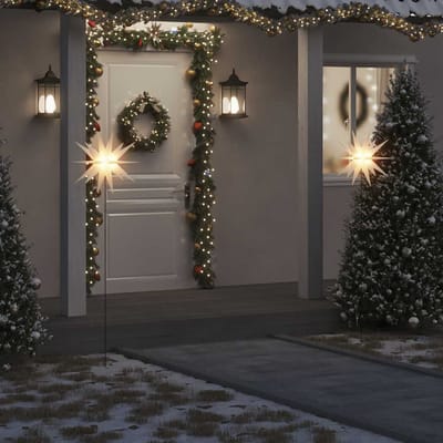 vidaXL - Kerstlamp - met - grondpin - en - LED - inklapbaar - 57 - cm - wit