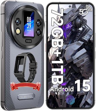 Oukitel WP200 Pro Robuuste Smartphone 5G - IP68/IP69K Outdoor Telefoon - 72GB RAM - 1TB ROM - 6,7 inch 120Hz - 8800mAh 45W - 108MP + 32 MP Camera - GPS NFC - Android 15 - Grijs