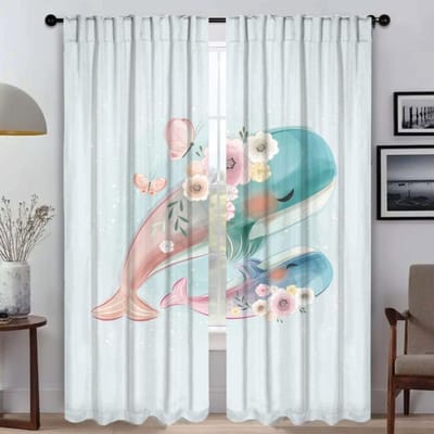 Schattige Dieren Tinten Keukengordijnen 2 Stuks Interieurgordijnen voor Camera Verduisteringsgordijn Tule voor Slaapkamer Afscheiding W50xH70cmx2pcs-CL