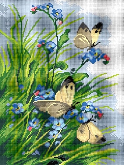 ORCHIDEA voorbedrukt stramien - BUTTERFLIES - *dit is een stramien zonder garens!
