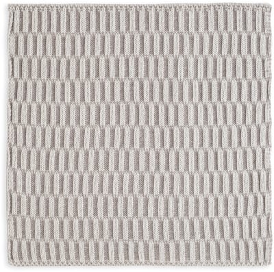 Knit Factory Vaatdoek Block - Gebreide vaatdoek gemaakt van 50% Katoen en 50% acryl - Vaatwasdoek - 1 stuk - Ecru/Taupe - Bruin - 27x27 cm