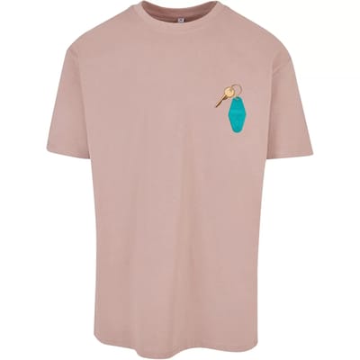 Mister Tee - California Motel Oversize Heren Tshirt - S - Roze