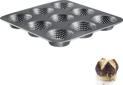 Westmark broodjesbakvorm, voor 9 broodjes, Ø 8,5 cm per stuk, staal, antiaanbaklaag, antraciet, 32732260
