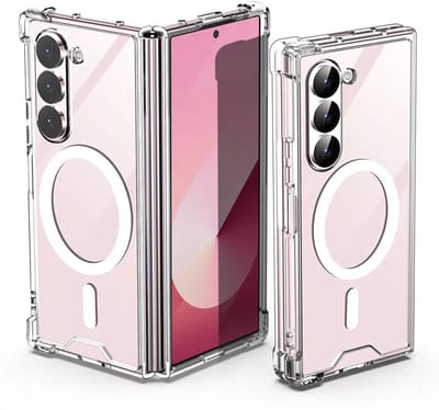 Shockproof Transparant Hoesje Geschikt voor: Samsung Galaxy Z Fold 6 | Compatibel met MagSafe | Schokbestendig TPU | Back Cover met Magneet | Dun | Flexibel | Doorzichtig