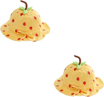 Zonnehoed Baby - Vissershoed Kinderen - Bescherming Tegen Zon - Ademend Materiaal - 60x50x6cm - Geel