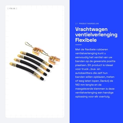 Dailygoods- Ventielverlenging Flexibel 140 mm - Bandventielverlenging - Klemmen - Vervangingsadapter - Geschikt voor Auto's - Robuust en Betrouwbaar - Bandadapter