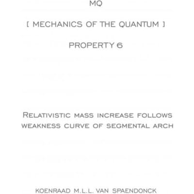 Mq [ Mechanics Of The Quantum ] - Property 6 : Relativistic Mass Increase Follows Weakness Curve - Koenraad M.L.L. Van Spaendonck