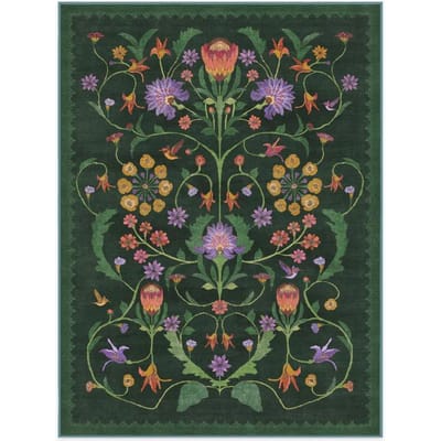 Iris Apfel Protea Bosgroen Tapijt voor Woonkamer Bloemen Esthetiek Sierlijk Gotisch Huisdecoratie Tapijt Antislip Wasbare Vloermat 80x120cm gray