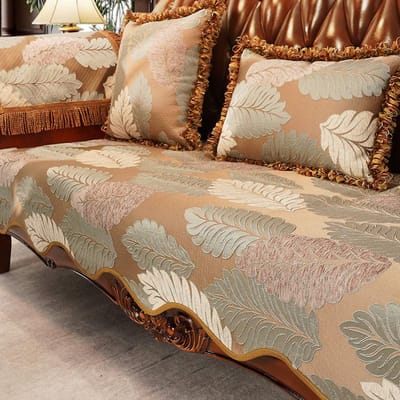Bankmat met onregelmatige rand High-end chenille Antislip Slijtvast Bankhanddoek Europese reliëf jacquard Bankhoes Kussensloop 48x55cm 1pcs