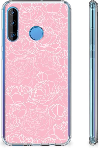 Huawei P30 Lite Case White Flowers