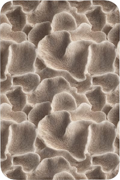 Badmat 60x90 cm - Antislip - Waaiervorm - Beige - Vezel textuur - Badmatten voor badkamer - Badkamermat - Douchemat - Badkamer mat