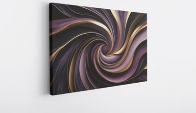 Saammp Canvas Schilderij - Paars goude vormen - Abstract - 90x60 - Foto op canvas - Wanddecoratie - Muurdecoratie Woonkamer - Slaapkamer decoratie - Canvas Print