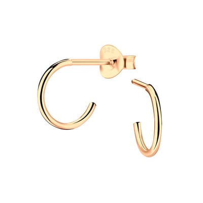 Joy|S - Zilveren oorringen stud - 10 mm - rose plated