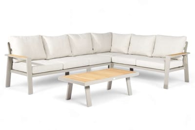 Belito Lotte Loungeset Hoekbank Nr. 1 | Taupe Aluminium | 288 x 220 cm | 6-persoons