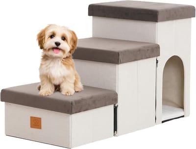 Opvouwbare Hondentrap met Opbergruimte - 44 cm Hoogte voor Kleine Huisdieren