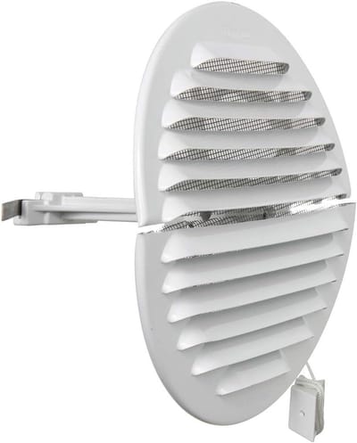 Ronde Vierkante Ventilatie Rooster Inklapbaar Aluminium Wit Met Insectenhor Diameter 150 mm