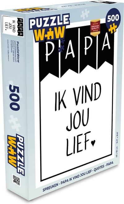 Puzzel Spreuken - Papa ik vind jou lief - Quotes - Papa - Legpuzzel - Puzzel 500 stukjes - Vaderdag cadeautje - Cadeau voor vader en papa