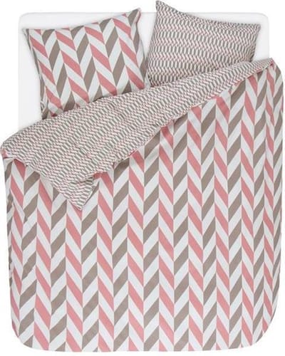 Esprit Criss Cross - Dekbedovertrek - Tweepersoons - 200x200/220 cm + 2 kussenslopen 60x70 cm - Pink