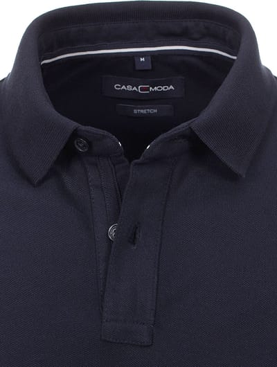 Casa Moda Polo Shirt Comfort Fit Effen Stretch Blauw - XXL