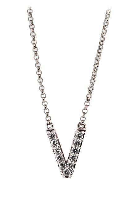 Orphelia Zilver Alphabet hanger met ketting 44 cm Zirconium
