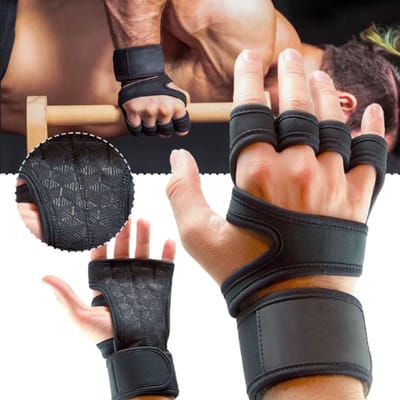 Sport Fitness Handschoenen – Trainingshandschoenen – Gewichtheffen – Crossfit – Krachttraining – Ademend & Anti-slip – Unisex – Zwart – Maat M
