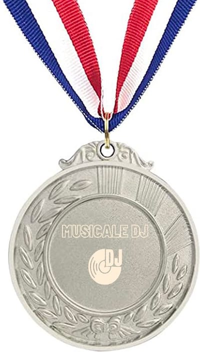 Akyol - musicale dj medaille zilverkleuring - Dj - familie vrienden - cadeau