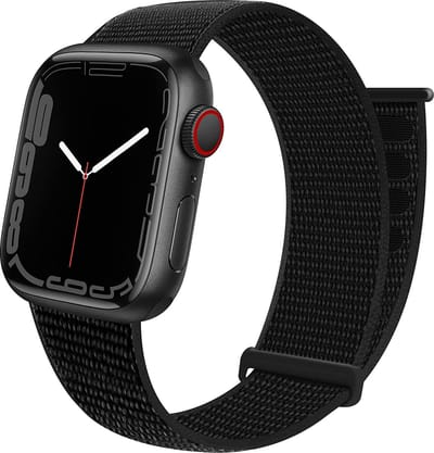 Strap-it Nylon Loop band - Geschikt voor Apple Watch bandje - Series 1/2/3/4/5/6/7/8/9/10/11/SE/SE2/SE3 - Zwart - Nylon bandje met klittenband - Stof iWatch bandje voor maat: 38 / 40 / 41 / 42mm