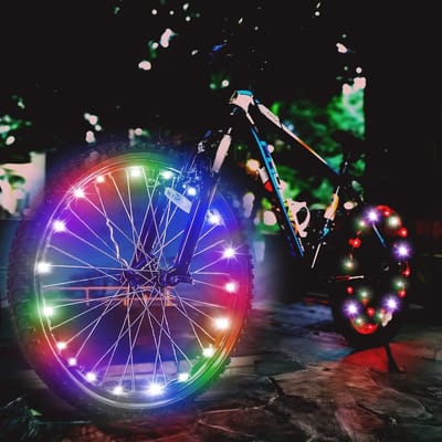 Fietswielverlichting LED - Veiligheid Verlichting - Nachtelijke Fietsritten - Oogverblindend Effect - 2 stuks - Kleurrijk