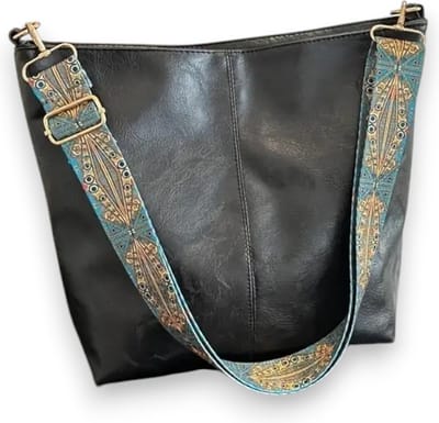 Retro schoudertas - zwart - vintage - PU Leer