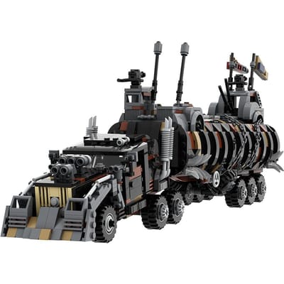 Gobricks MOC MAD MAX Fury Road Tatra T815  The War Rig  (1220 stenen) apocalyptische vrachtwagen Bouwstenen Speelgoed Ideaal Voor Kinderen Cadeau gray