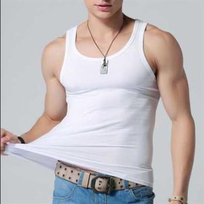 Mouwloze tanktop Heren Sport Casual ondershirt Effen kleur Dieptepunt Stretch Fitness Panty Sport Cross-rail hardloopshirt L