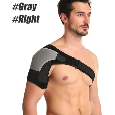 1 STuks Schouderbrace Compressiehoes Wrap Voor Mannen Vrouwen Ondersteuning Schouder Rugpijn Verlichting beige