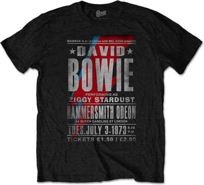 David Bowie - Hammersmith Odeon Heren T-shirt - S - Zwart