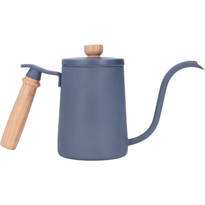 Koffie Overgietketel 600ml Zwanenhals Ontluchtingsgat Houten Handvat Voedselkwaliteit Roestvrij Staal L