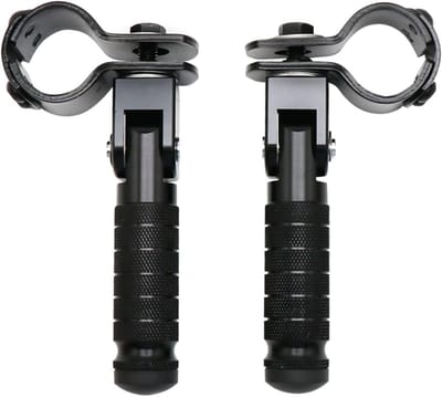Opvouwbare voetsteunen - 2 stuks - 12,2 x 11 cm - 90° opvouwbaar - 31-33 mm klembereik - achterstandaard - achtervoetsteun - bumpersteunbalk - opvouwbare voetsteun - voetsteun passagier - achtertrede