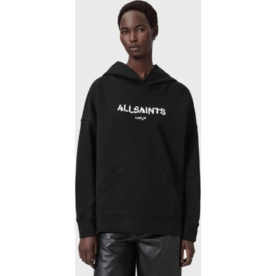 AllSaints Static Etie Hoody Black Taglia: L | Felpe con cappuccio Outlet | Donna | Nero