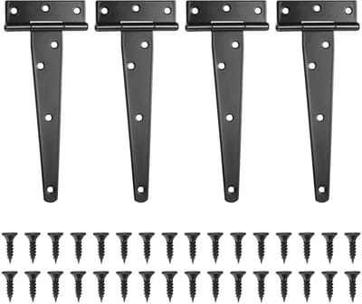 Dailygoody - T-scharnieren - Heavy Duty poort scharnier - Verstelbaar en duurzaam - Zwart - Voor schuren en hekwerk - Metaal - 4 stuks