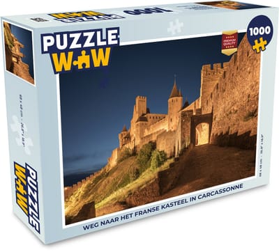 Puzzel Carcassonne - Kasteel - Nacht - Legpuzzel - Puzzel 1000 stukjes volwassenen