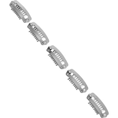 50 stuks Haarverlenging Clips Set Roestvrij Staal DIY 8 Tanden Snap Kam Pruik Clips Accessoires 1,1 inch zilver