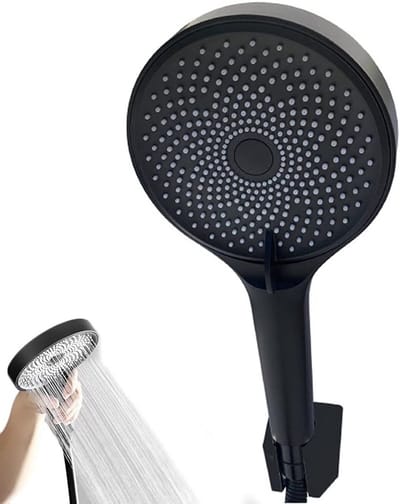 Multifunctionele Handdouche met Hoge Druk en Waterbesparing - 3 Jet Types voor Badkamer, Sauna en Kapperszaken (Zwart)