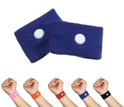 Actie4you® - ReisBandjes – Polsband - Acupressuur Armband - 1 Paar - Reizen - Lange Autorit - Blauw