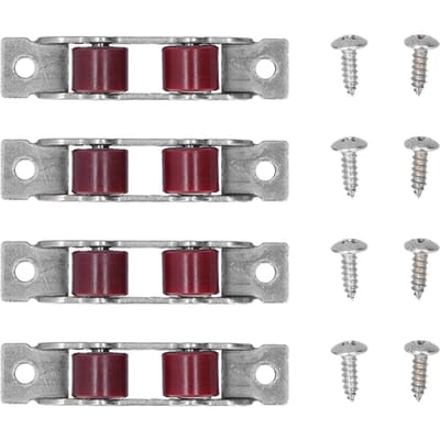 4Set Schuifraam Katrol met Schroeven Dubbel Wiel Schuifraam Deur Roller Beslag