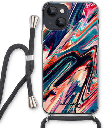 Case Company® - Hoesje met koord geschikt voor iPhone 13 mini hoesje met Koord - Quantum Being - Telefoonhoesje met Zwart Koord - Bescherming aan alle Kanten en Over de Schermrand