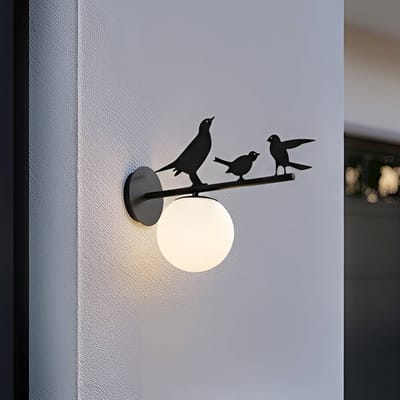 Lindby - Wandlamp buiten - 1licht - metaal - H: 40 cm - E14 - zwart