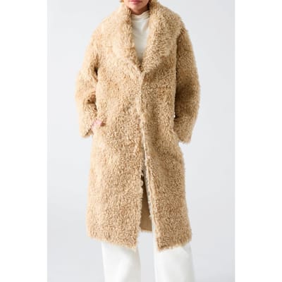 GUESS Margot Long Faux Fur Desert Mud Multi Taglia: XS | Cappotti monopetto Outlet | Donna
