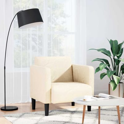 vidaXL - Fauteuil - met - armleuningen - 54 - cm - corduroy - stof - crèmekleurig