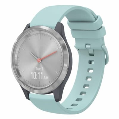 By Qubix - Geschikt voor Garmin bandje - 18mm - Geschikt voor Garmin Venu 4 - 41mm - Soft siliconen bandje - Lichtblauw