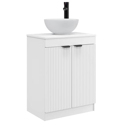 vidaXL - Badkamer - Vanity - met - Wastafel - Wit - 54 - x - 35 - x - 83 - cm - Bewerkt - hout