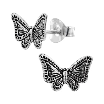 WeLoveSilver - oorstekers zilver - vlinder - 925 sterling